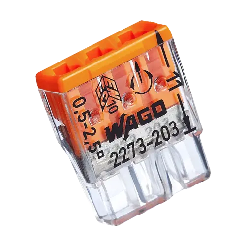 Conector compact de îmbinare WAGO 2273-203, 3 poli, max. 2,5 mm² (set 100 buc.)