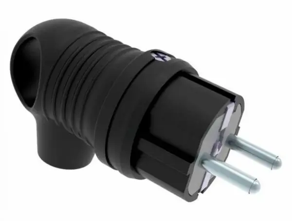 Conector cu inel Schuko tata 16A/250V IP44, ELPL-SH/RB-BK114022021-BMS