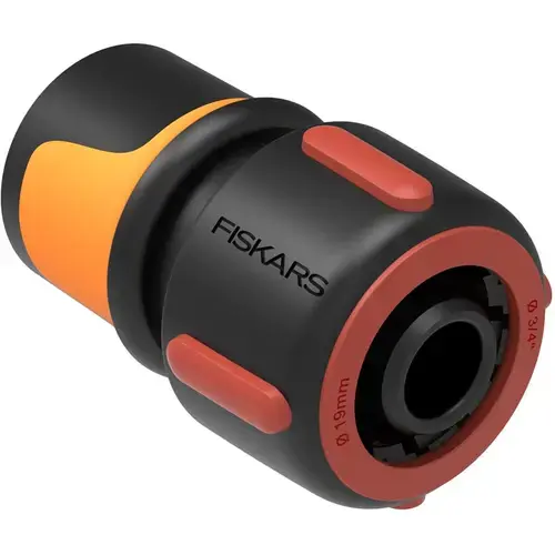 Conector furtun 19 mm (3/4inch), L=116 mm, Fiskars, din plastic rezistent