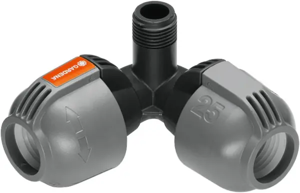 Conector furtun Gardena - Conector rapid cu filet F, conector rapid M cu filet F, unghiular T, 1/2'' х 25 mm