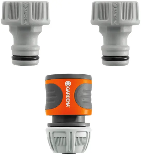 Conector furtun Gardena - Premium, Racord rapid furtun cu două accesorii, 1/2''-5/8''