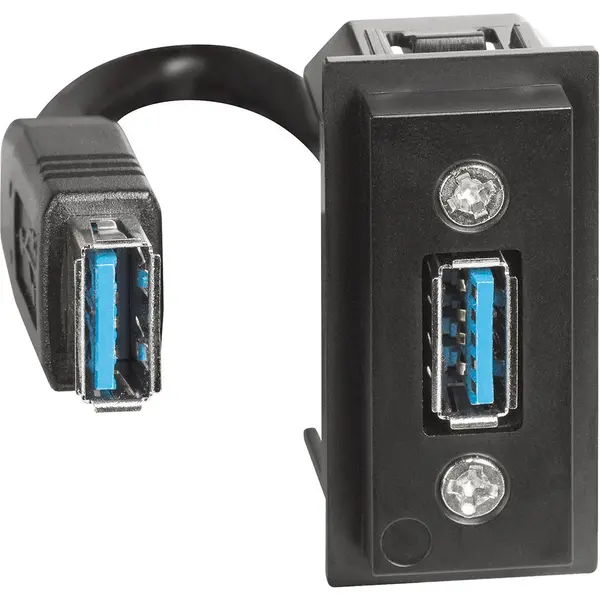Conector USB tip A preconectat 1 modul Bticino Living Now K4285P, alb, negru, nisip