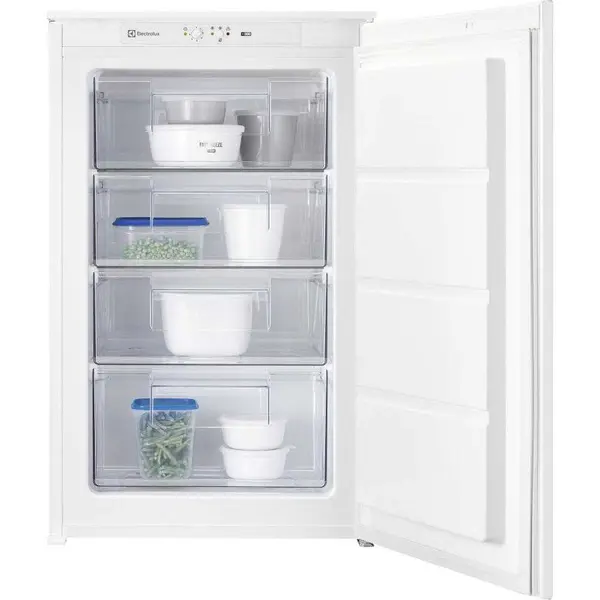 Congelator incorporabil Electrolux LUB3AE88S, 98 l, Low Frost, Action Freeze, Control electronic, Dezghetare manuala, Autonomie 12.7h, 34 dB, Clasa E, H 87.3 cm, Alb