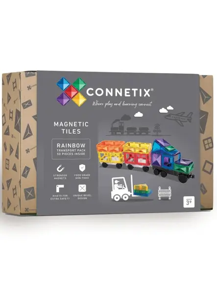 Connetix Transport Pack Rainbow 50 Pieces (ct-r-00050-tr)