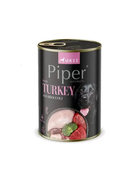 Conserva pentru caini Piper Adult cu curcan broccoli 400 gr