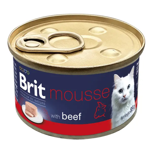 Conserva pentru pisici Brit Premium Mousse cu vita 85 gr