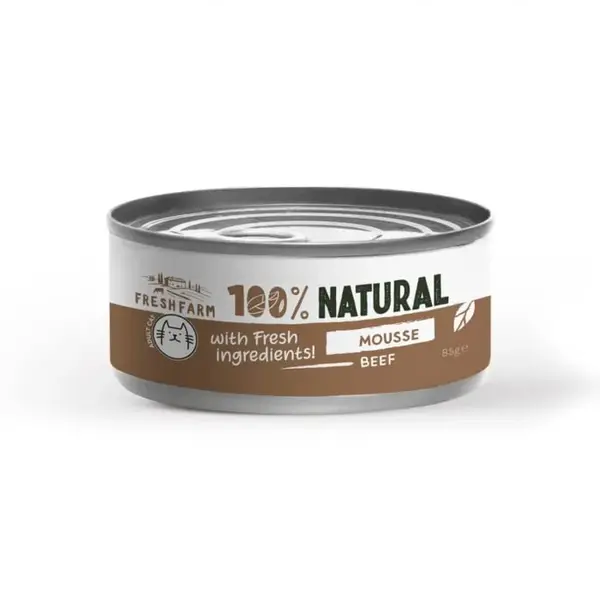 Conserva pentru pisici Fresh Farm Mousse cu vita 85 gr