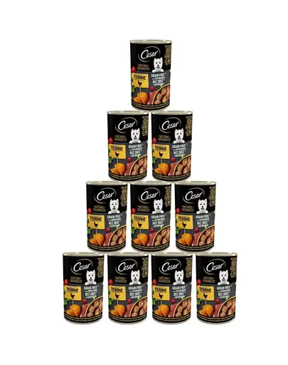 Conserve CESAR 12x400g Hrana umeda pentru caini adulti, cu pui, cartofi dulci, mazare si afine 400g