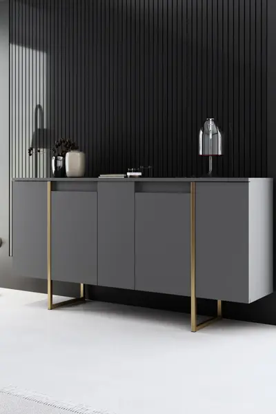Consolă Luxe Nuc 160x35x80 cm