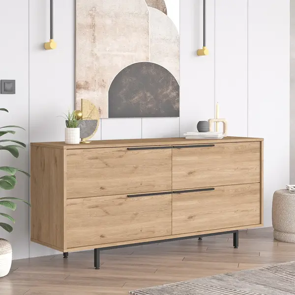 Consola On3 Locelso, nuc - alb, 160x45 cm
