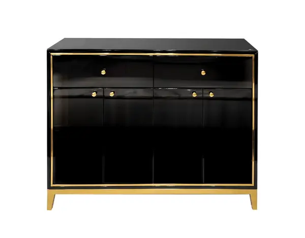Consola Rennes negru/gold – H100 cm