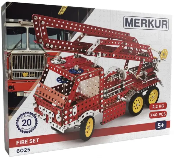 Constructor de metal Merkur - Camion de pompieri, 740 piese