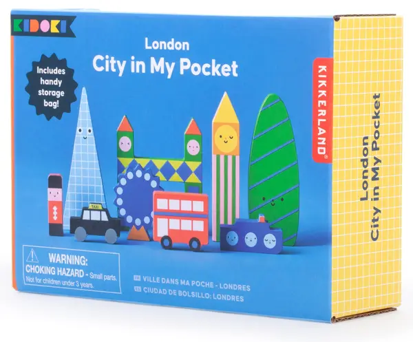 Constructor din lemn Kikkerland - London City in My Pocket, 9 piese