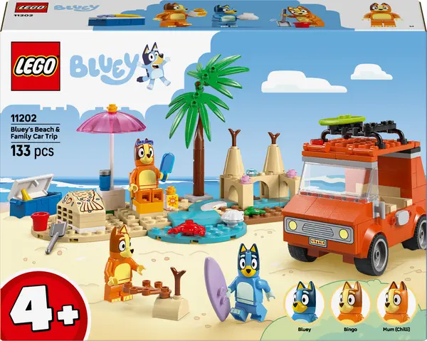 Constructor LEGO Bluey - O excursie la plajă cu mașina familiei lui Bluey (11202)