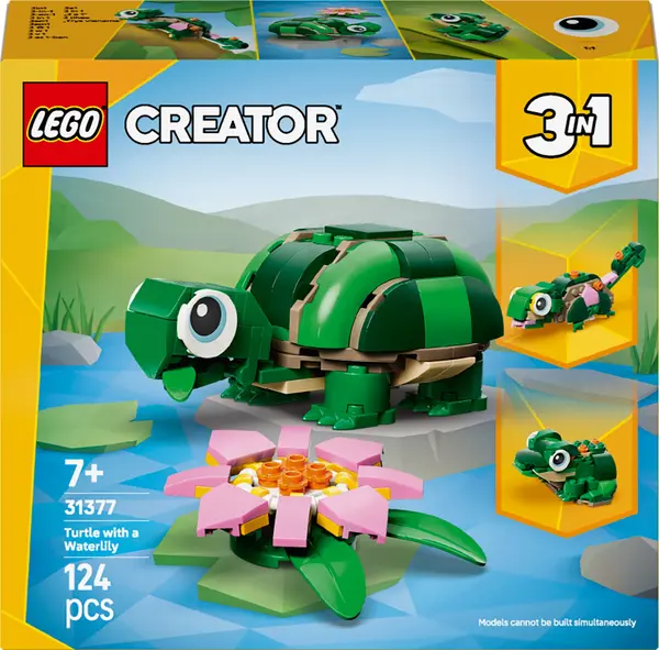 Constructor LEGO Creator 3 în 1 - Broasca țestoasă cu nufăr (31377)