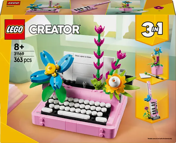 Constructor LEGO Creator 3 în 1 - Mașină de scris cu flori (31169)