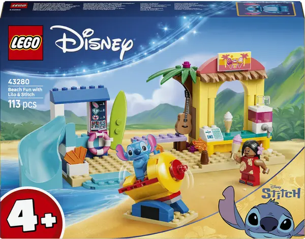 Constructor LEGO Disney - Distracție pe plajă cu Lilo și Stitch(43280)