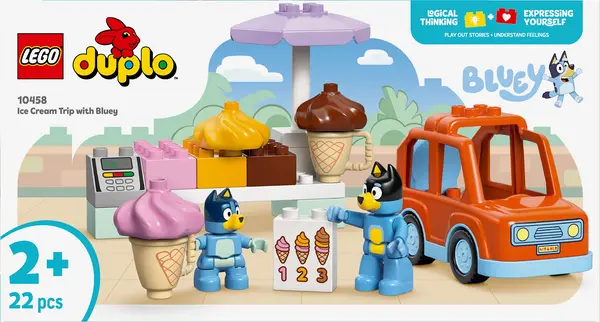 Constructor LEGO Duplo Bluey - Aventură cu înghețată cu Bluey(10458)