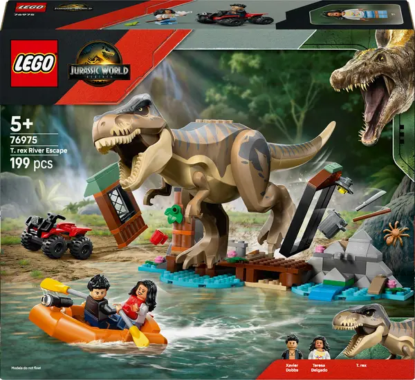 Constructor LEGO Jurassic World -Evadarea pe râu dintr-un Tyrannosaurus rex (76975)