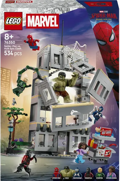 Constructor LEGO Marvel Super Heroes - Confruntare epică: Spider-Man vs Hulk (76350)