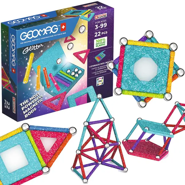 Constructor magnetic Geomag - Glitter, 22 de piese