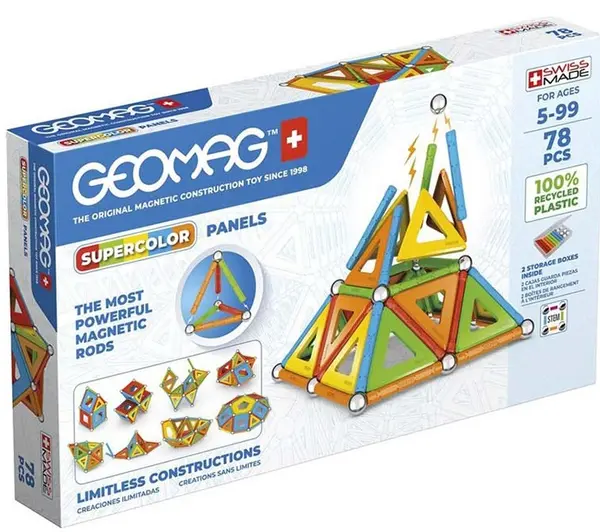 Constructor magnetic Geomag - Supercolor, 78 de piese