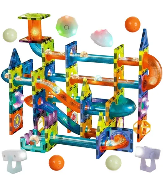Constructor magnetic Iso Trade - Pista cu bile, 110 piese