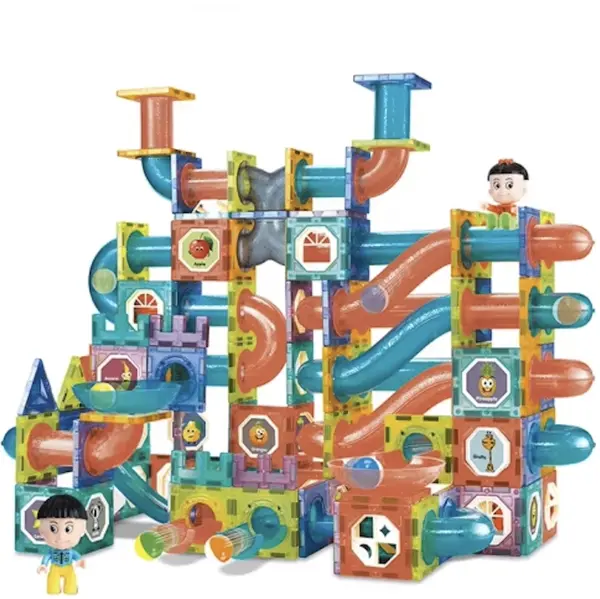 Constructor magnetic mare Sonne - Cu bilă și pistă tubulară, 268 de piese
