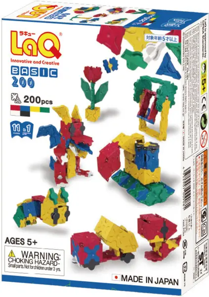 Constructor pentru copii 11 în 1 LaQ - Basic 200, Starter Set, 200 piese