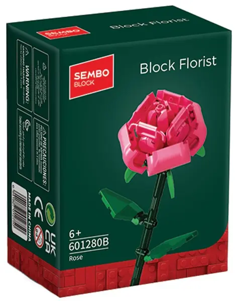 Constructor Sembo Block - Trandafir roz, 95 piese