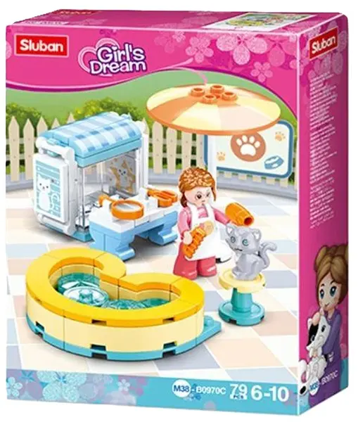 Constructor Sluban Girl's Dream - Centru SPA pentru pisici, 79 de piese