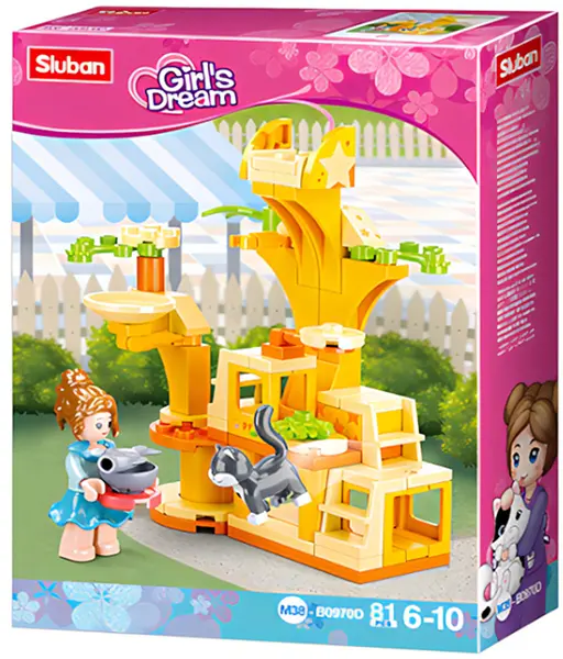 Constructor Sluban Girl's Dream - Zonă de dresaj pentru pisici, 81 de piese