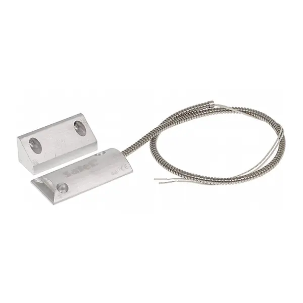 Contact magnetic pentru porti Satel B-4S, aparent, cablu armat, NO, metal