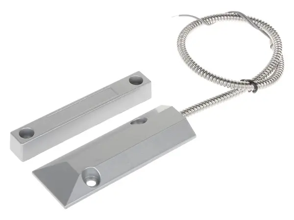 Contact magnetic pentru porti si usi Delta-Opti KN-CA55L, carcasa metalica, iesire NC, inchidere 55 mm, deschidere 70 mm, argintiu