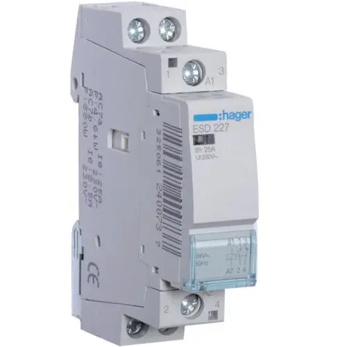 Contactor 25A, 1ND+1NI, 24V Hager ESD227