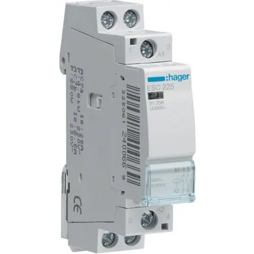 Contactor, 25A, 2ND, 230V Hager ESC225