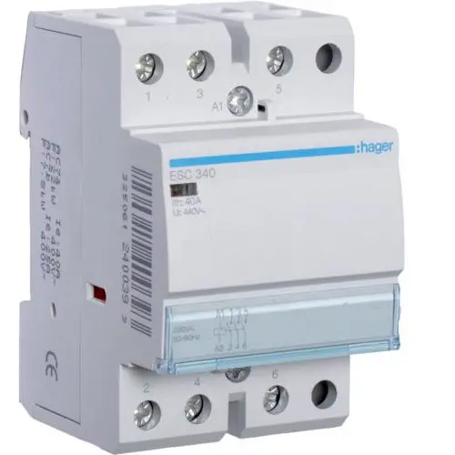 Contactor, 40A, 3ND, 230V Hager ESC340