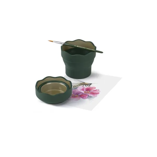 Container apa pentru pictura, simplu, Click and Go Faber-Castell, verde