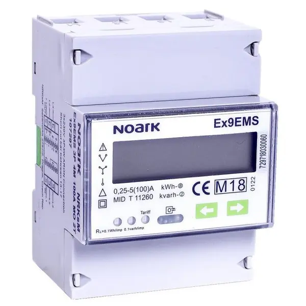 Contor de energie inteligent Ex9EMS 3- poli, 4-module, prin transformator de curent, 2-t Noark 107298