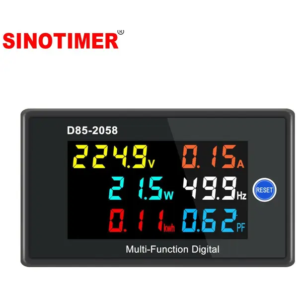 Contor digital AC SINOTIMER D85-2058, voltmetru, ampermetru, wattmetru, frecventa, factor de putere, energie kWh, 230V SPM006-220V
