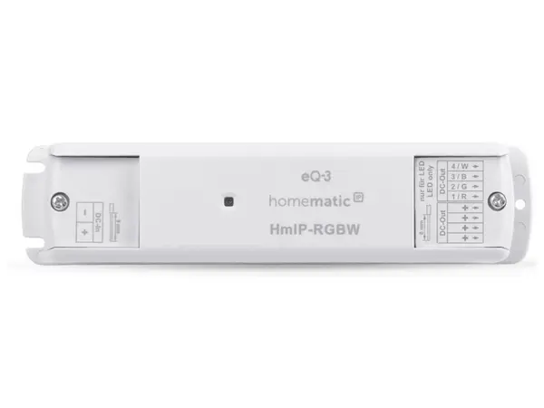 Controler LED Smart Home Homematic IP HmIP-RGBW, 4 canale, 12-24V DC, control prin aplicatie si voce, Alexa, Google Assistant, 868 MHz, IP20