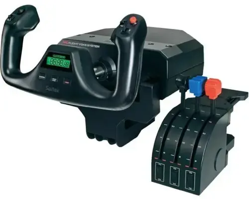 Controler Logitech G Saitek PRO YOKE System, USB 2.0, Pentru Microsoft Flight Simulator (Negru)
