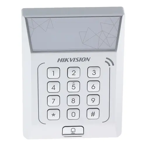Controler standalone cu tastatura si cititor card Mifare 13.56 MHz, 3000 utilizatori, Hikvision DS-K1T801M