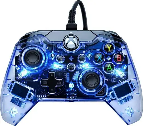 Controller cu fir PDP Afterglow, Pentru Xbox Series X (Albastru/Transparent)