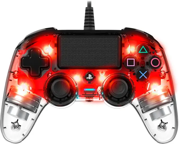 Controller Nacon - Wired Illuminated, Crystal Red (PS4)