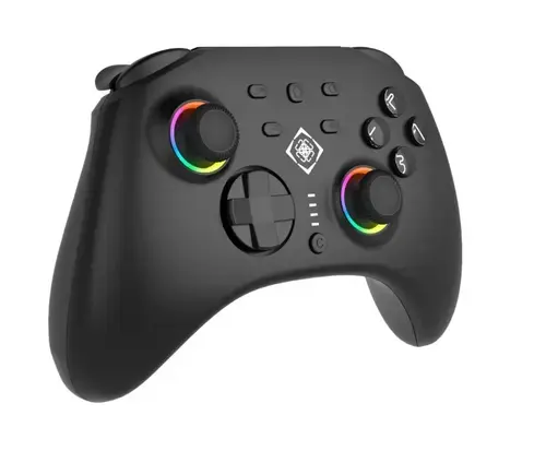 Controller Wireless Deltaco GAM-198 pentru Nintendo Switch 2, RGB (Negru)