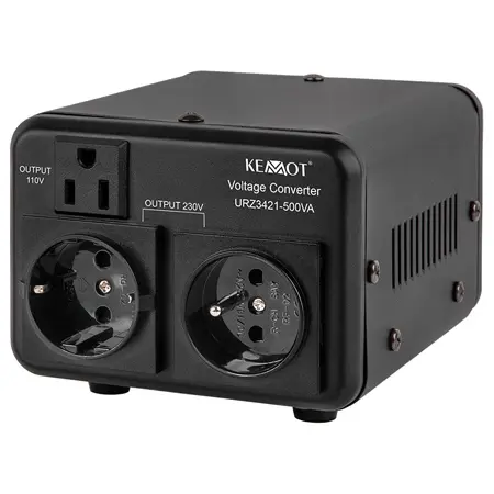Convertor de Tensiune 400W 500VA, Bidirectional 230V 115V, Toroidal, 3 Tipuri de Prize, Kemot