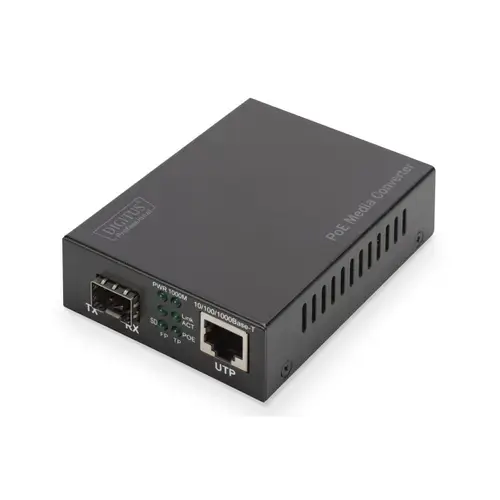Convertor media, Digitus, Gigabit Ethernet PoE+ SFP, DN-82140