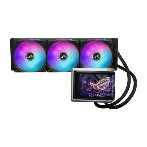 Cooler CPU AIO ASUS ROG ROG RYUO IV 360 ARGB, Racire cu lichid, 3x120mm, 500-2000 RPM, Display AMOLED 6.67inch, ARGB (Negru)