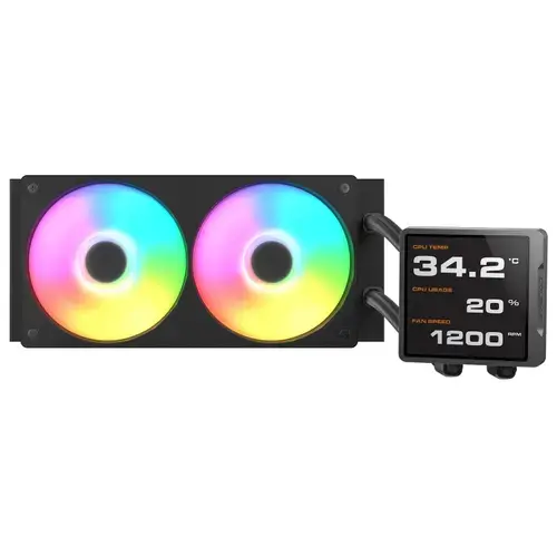 Cooler CPU AIO COUGAR Poseidon Vistek Pro ARGB 240, Racire cu lichid, Ecran 3.95inch, Ventilator Unity 240 ARGB, 2500 RPM (Negru)